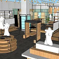 Modern Clothing Store Interior With Mannequins Shelves And Display Stands Open Layout And Bright Lighting