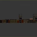 Circular Wooden Fence Enclosed Small Houses Tents Scattered Items And A Sign
