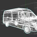 White Mercedes Cargo Van Exterior Design With Side View And Front Features 3d model