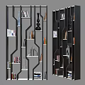 Modern Geometric Storage Shelving Unit With Multilayer Design Books And Decorative Ornaments