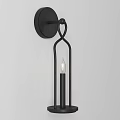 Modern Black Metal Wall Sconce With Round Base And Candle Style Design For Home Decor
