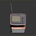 Vintage National Retro Radio With Pink Antenna Gray Body And Knobs