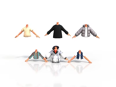 Clothing Models Display With Various Styles Including Jackets Shirts And Vests 3d model