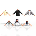 Clothing Models Display With Various Styles Including Jackets Shirts And Vests