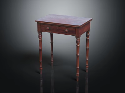 Vintage Wooden Side Table With Single Drawer And Ornate Carved Legs Design 3d model