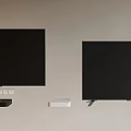 Two Black TVs With Power Sockets Black And White Devices And Stands 3d model