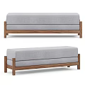 Modern Gray Fabric Sofa With Wooden Frame For Living Room Decor