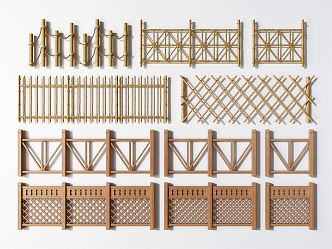 New Chinese Fence Guardrail Railing 3d model