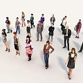 Diverse group of people with various clothing styles standing in white background for design