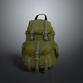 Practical Green Backpack With Adjustable Straps And Multiple Pockets For Daily Use 3d model