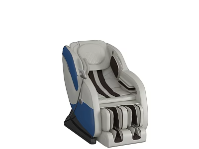 Modern Gray and Blue Massage Chair With Striped Pattern and Comfortable Design 3d model