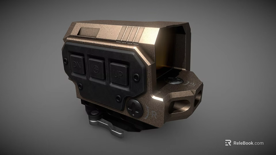 Tactical Weapon Sight with Black Bronze Finish Compact Design and Control Buttons 3d model 