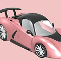 Pink Electric Toy Car With Streamlined Design Black Roof And Alloy Wheels
