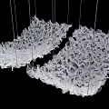 Modern Ceiling Design With Hanging Crystal Inspired Decorative Structures For Elegant Interior