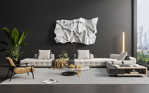 Modern Sofa Coffee Table Combination Sofa Combination 3d model