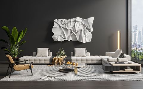 Modern Sofa Coffee Table Combination Sofa Combination 3d model