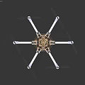 Hexacopter Drone With White Body Black Propellers And Hexagonal Frame Design
