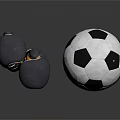 Classic Black Orange Boxing Gloves And White Black Soccer Ball For Sports Use