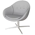 Gray Office Chair With Curved Backrest X Shaped Accents Padded Seat And Silver Star Base