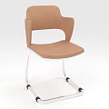 Brown Upholstered Single Chair with Silver Metal Frame and Armrests Modern Design