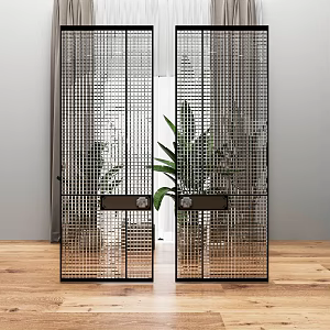 Glass sliding door partition combination 3d model