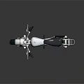 White Mini Motorcycle With Black Seat Rear Rack And Mirrors On Shiny Surface