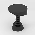 Modern Black Side Table With Spiral Base And Irregular Tabletop 3d model