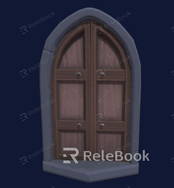 Wooden Door Stone Door Hand-painted Wooden Door Cartoon Wooden Door Stylized Wooden Door Hand-painted Wood model