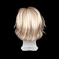 Game Movie Character Head Model Featuring Blonde Brown Wavy Short Hair Black Background