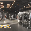 Modern Fitness Gym Interior With Workout Equipment Mirrors And Lighting Design