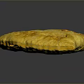 Appetizing Golden Crispy Fried Pastry with Half Moon Shape and Flaky Surface 3d model