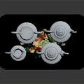 Elegant Silver Tea Set With Black Tray And Decorative Teapot Sugar Bowl Milk Jug