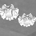 Two White Ruffled Petal Design Chandeliers Ceiling Mounted Modern Interior Lighting 3d model