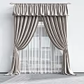 Elegant Pleated Curtains With Valance Tiebacks And Sheer Inner Layer For Modern Home Decor