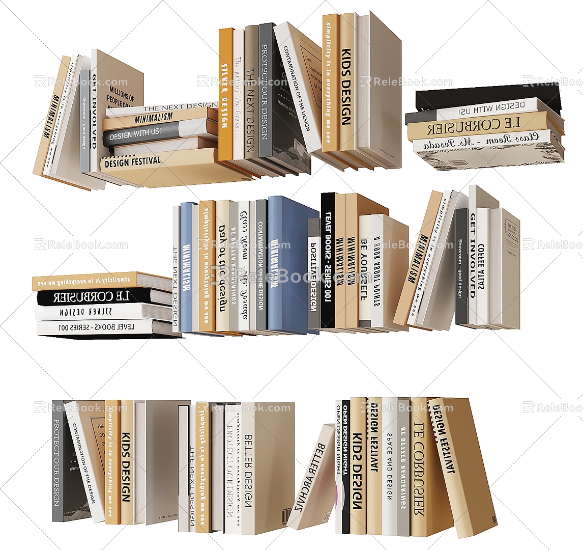 Books Book Ornaments 3d model