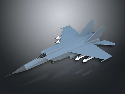 Space Fighter Jet Model With Sharp Nose Aerodynamic Wings And Missile Attachments 3d model