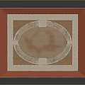 Ancient Roman Colosseum Model With Red Border Circular Arena Tiered Seats And Square Base