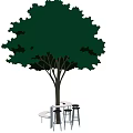 Modern Tree Planter Design With Lush Green Trees And Attached Seating 3d model