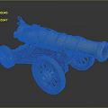 Antique Brass Cannon with Wooden Carriage Vintage Wheels and Decorative Chains Historical Weapon Design