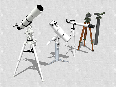 modern telescope astronomical telescope 3d model