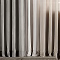 Sheer Lightweight Beige Curtains Filtering Soft Natural Light Through Window Panels