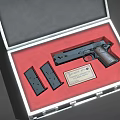 Direct Action Pistol Stored in Red Case with Magazines and Certification Plate
