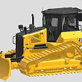 Yellow CAT Bulldozer With Tracks And Cab 3d model