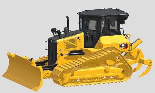 construction machinery excavator bulldozer 3d model