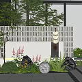 Courtyard view wall hollow brick view wall background wall landscape fence screen partition 3d model