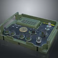Weapon Control Panel With Green Casing Buttons Knobs And Keypad 3d model