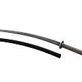Traditional Japanese Katana Sword With Black Scabbard Sharp Blade And Wrapped Handle