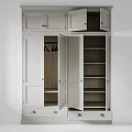 Modern White Wardrobe Interior Design With Storage Doors Drawers And Metal Handles