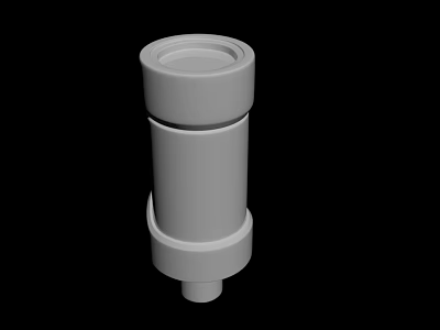 White Cylindrical Mechanical Component With Upper Ring And Lower Base 3d model