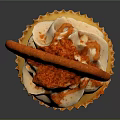 Delicious Cupcake With Creamy Vanilla Frosting Red Swirl Decoration And Crispy Cookie Topping